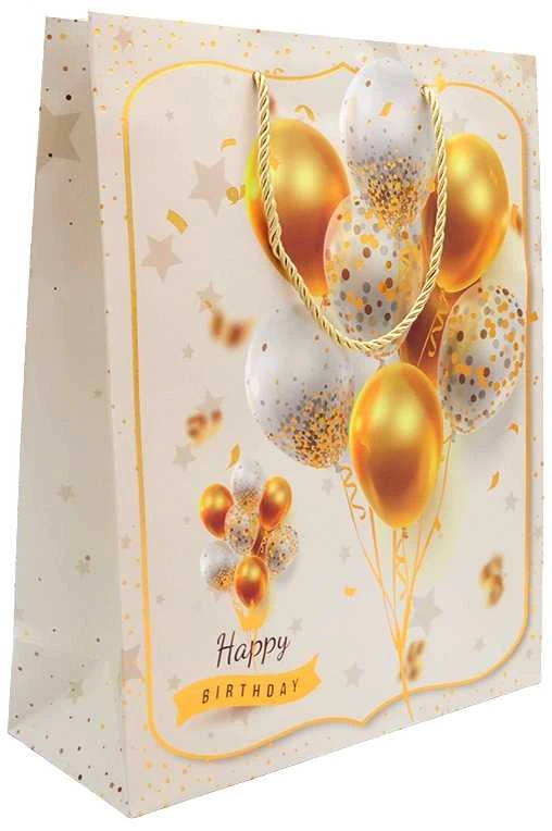 Dovanų maišeliai su balionais Happy Birthday, 26x32x10 cm - 3