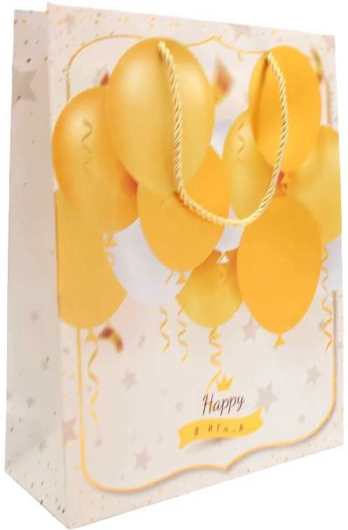 Dovanų maišeliai su balionais Happy Birthday, 26x32x10 cm - 3