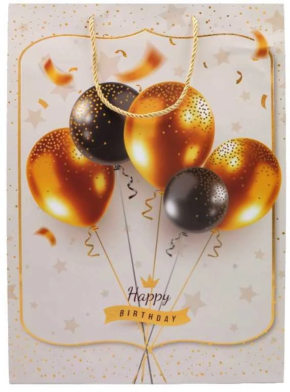 Dovanų maišeliai su balionais Happy Birthday, 30x41,5x12 cm - 3