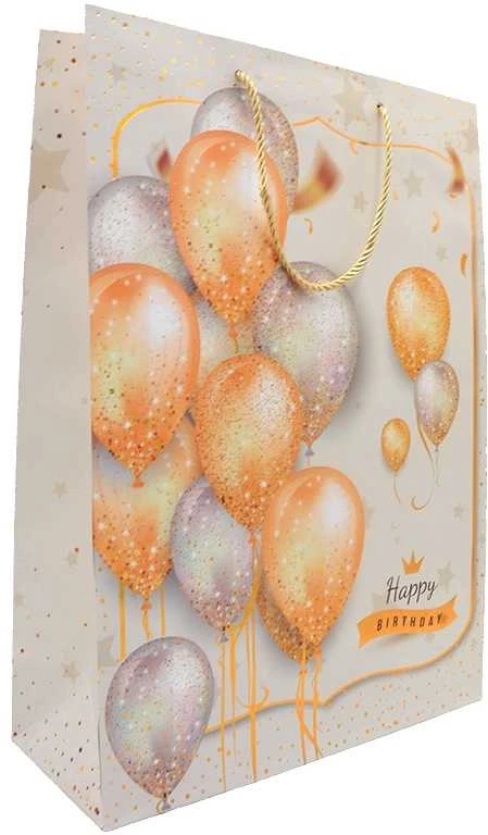 Dovanų maišeliai su balionais Happy Birthday, 30x41,5x12 cm - 3