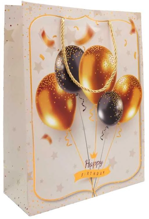 Dovanų maišeliai su balionais Happy Birthday, 26x32x10 cm - 3