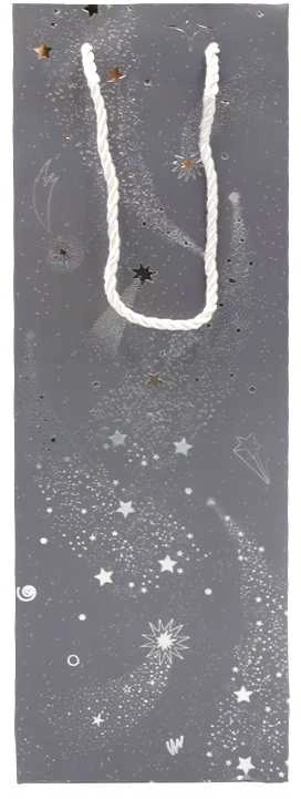 Dovanų maišelis buteliui, 12x35x9 cm - Tamsiai vyšninė