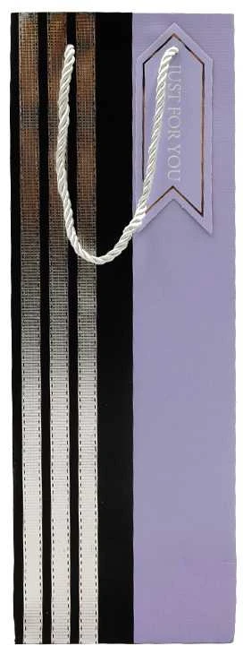 Dovanų maišelis buteliui, 12x35x9 cm - Violetinė
