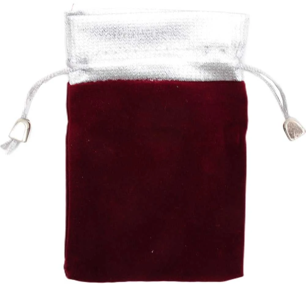 Veliūrinis dovanų maišelis, 9x13 cm - Sidabrinė