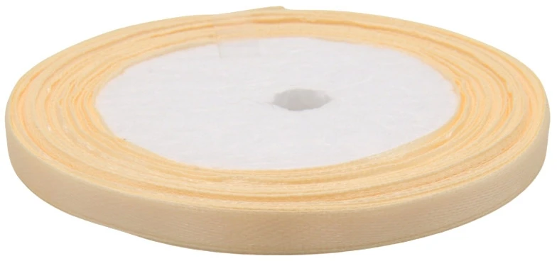 Dovanų šampaninės spalvos atlasinė juostelė, 6 mm