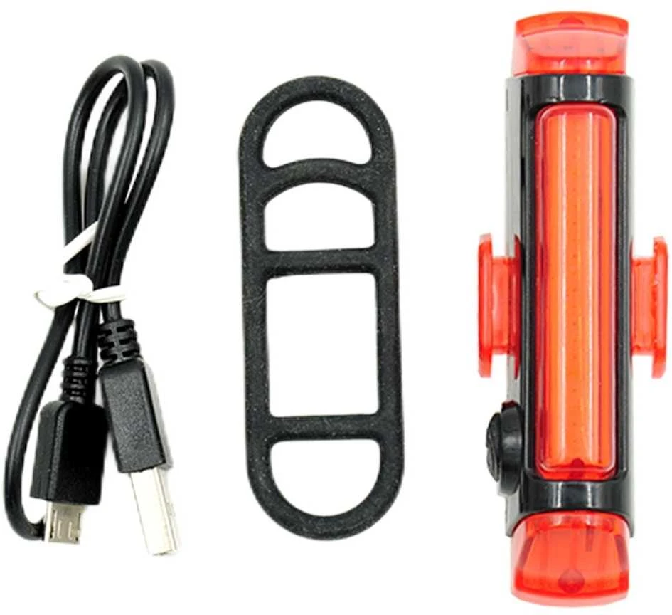 Dviračio žibintas, su USB jungtimi - Juoda