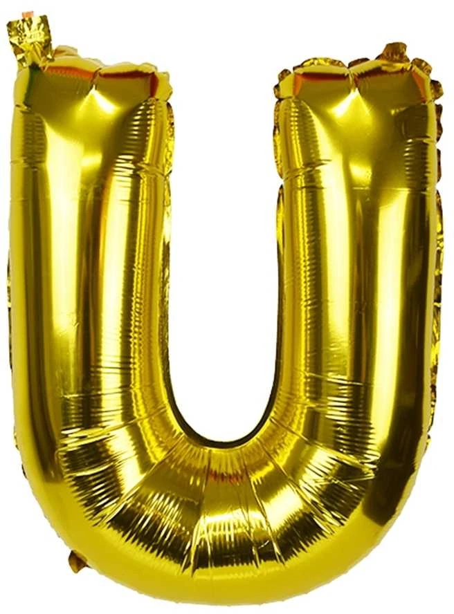 Foliniai auksiniai balionai raidės, 40 cm - T