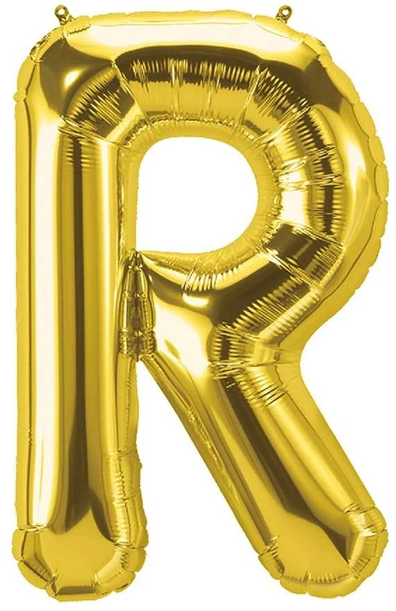 Foliniai auksiniai balionai raidės, 40 cm - T