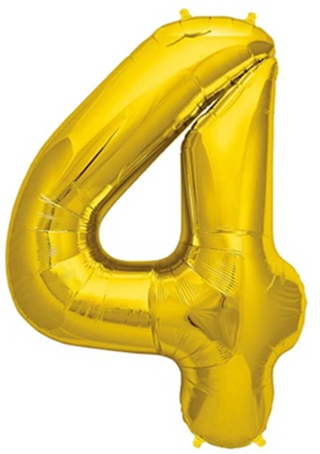 Foliniai auksiniai balionai skaičiai, 81 cm - 0