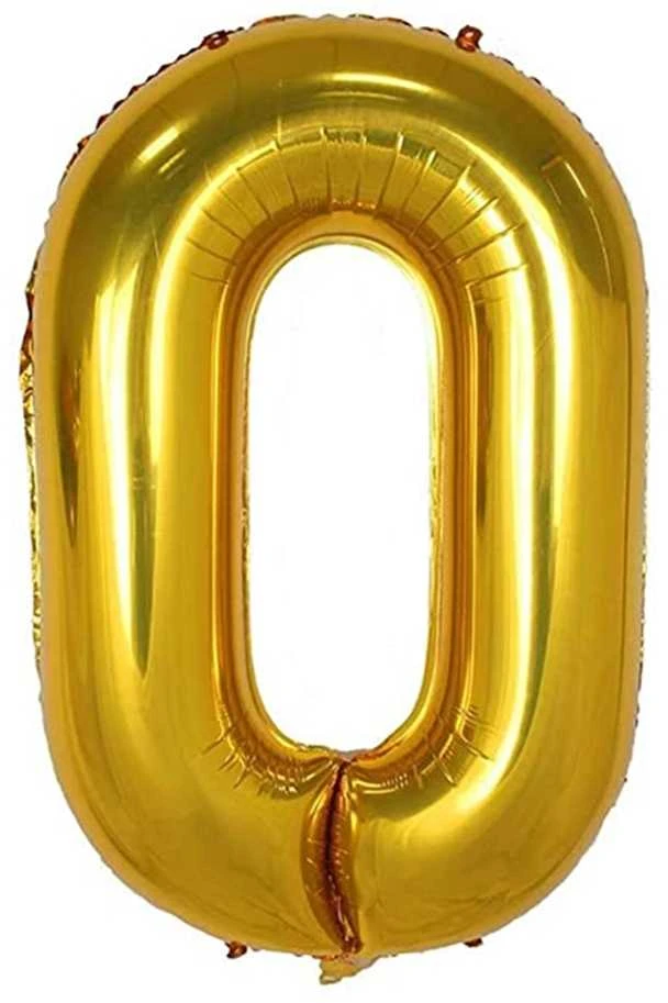 Foliniai auksiniai balionai skaičiai, 81 cm - 0