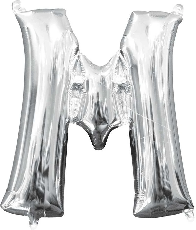 Foliniai sidabriniai balionai raidės, 40 cm - E