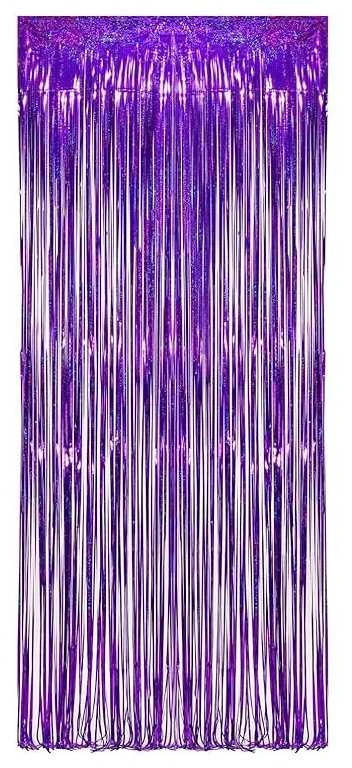 Folinių-holografinių juostelių dekoracija, violetinė
