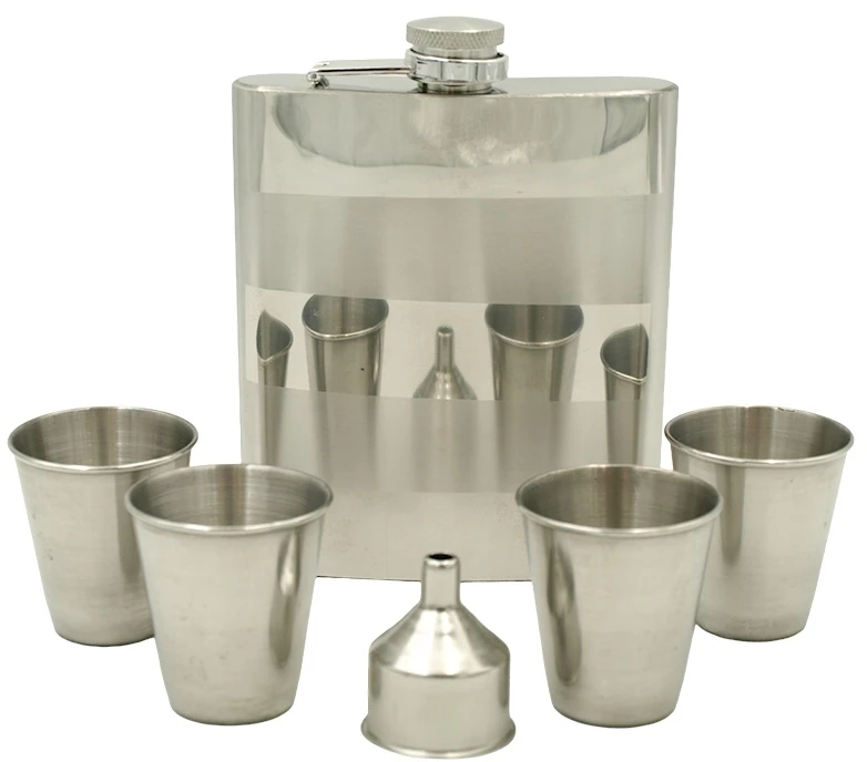 Gertuvės rinkinys: gertuvė 532 ml, 4 taurelės ir piltuvėlis