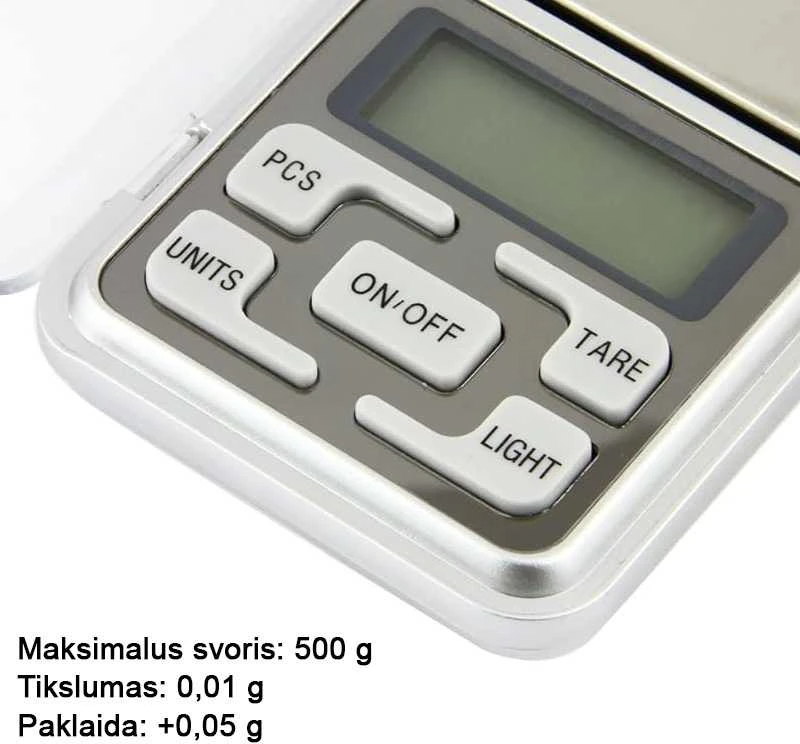 Graminės-juvelyrinės svarstyklės 0,1/500g