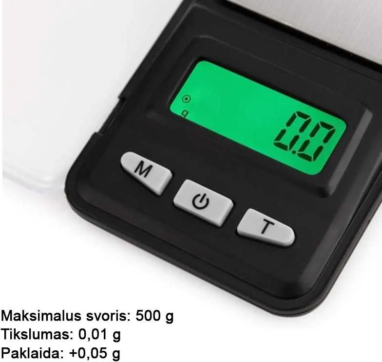Graminės-juvelyrinės svarstyklės 0,1/500g