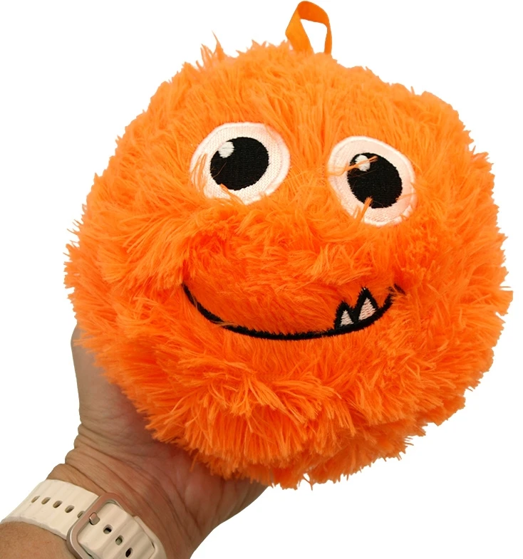 Guminis pripučiamas plaukuotas kamuolys, 15 cm - Oranžinė