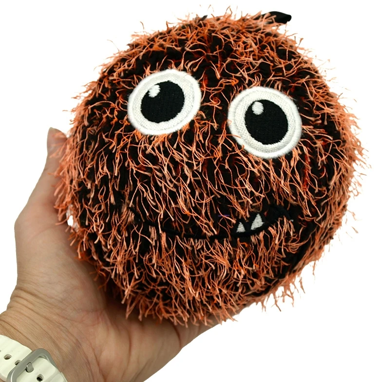 Guminis pripučiamas plaukuotas kamuolys, 15 cm - Oranžinė
