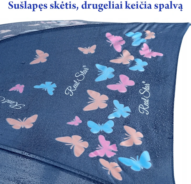 Ilgas pusiau automatinis skėtis, keičiantis spalvą - Tamsiai raudona