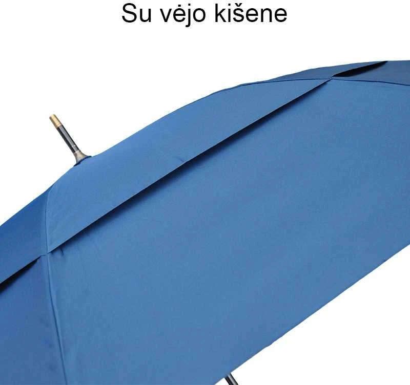 Ilgas pusiau automatinis skėtis su vėjo kišene