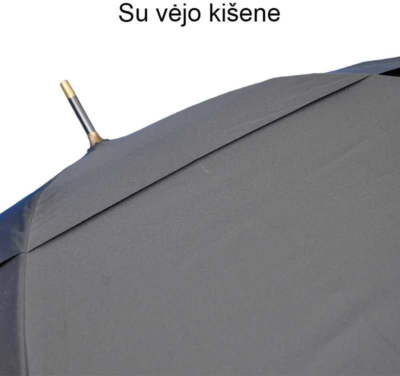 Ilgas pusiau automatinis skėtis su vėjo kišene