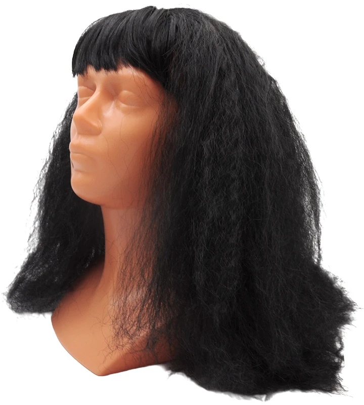 Juodų plaukų perukas, 47 cm
