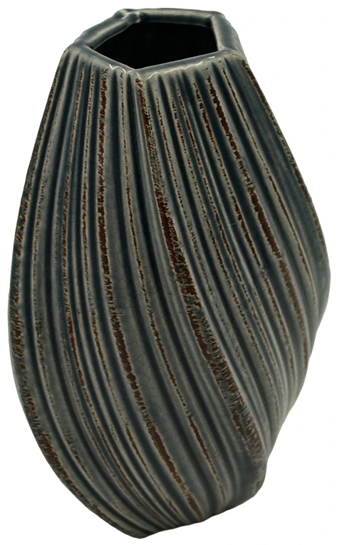 Keraminė tamsiai mėlyna vaza, 23 cm