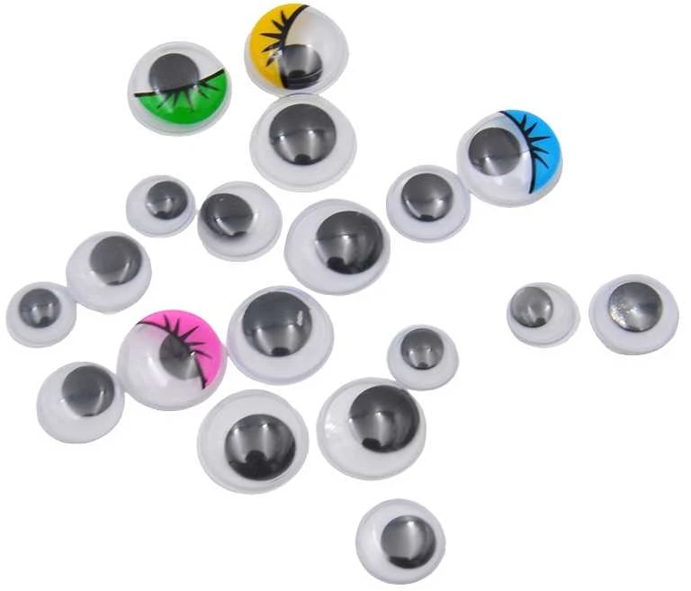Klijuojamos judančios akytės (Googly Eyes), apie 20 vnt.