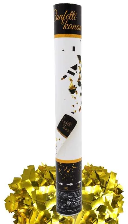 Konfeti patranka su auksinėmis juostelėmis, 38 cm
