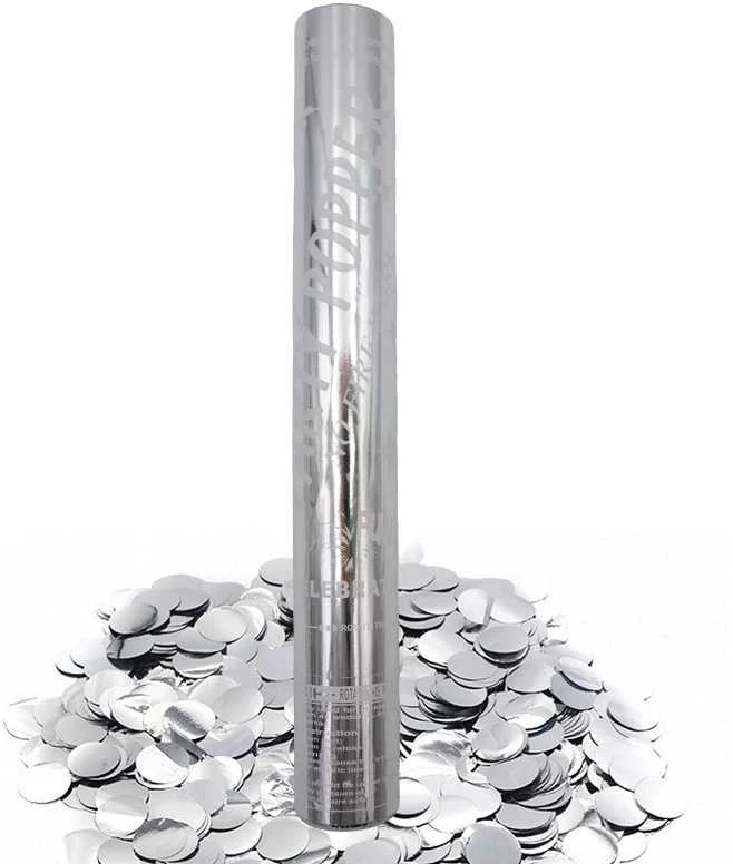 Konfeti patranka su sidabriniais burbuliukais, 38 cm