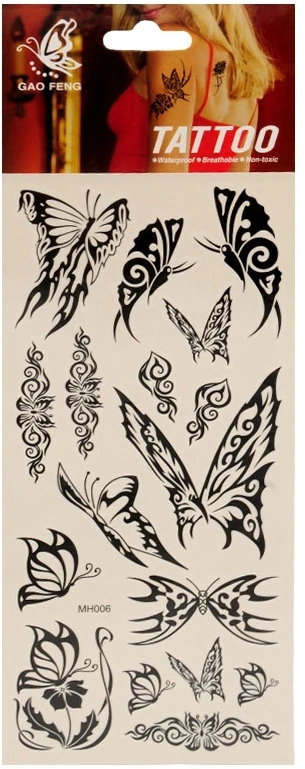 Laikinos tatuiruotės kūnui Drugeliai - 1