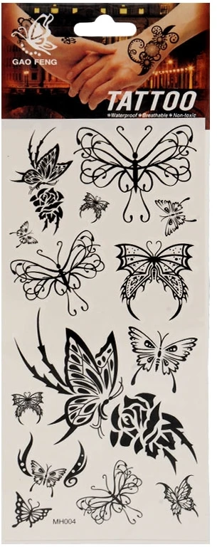 Laikinos tatuiruotės kūnui Drugeliai - 3