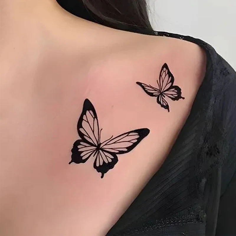 Laikinos tatuiruotės kūnui Drugeliai - 3