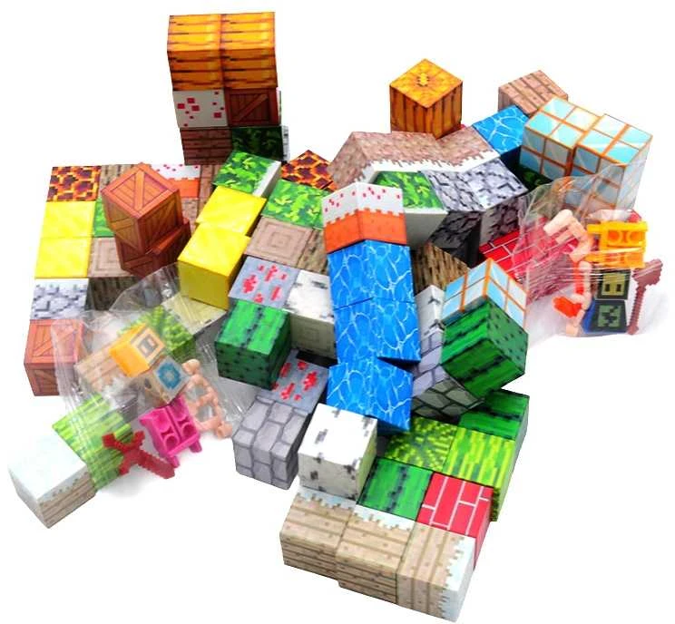 Magnetiniai Minecraft blokeliai, 100 vnt.