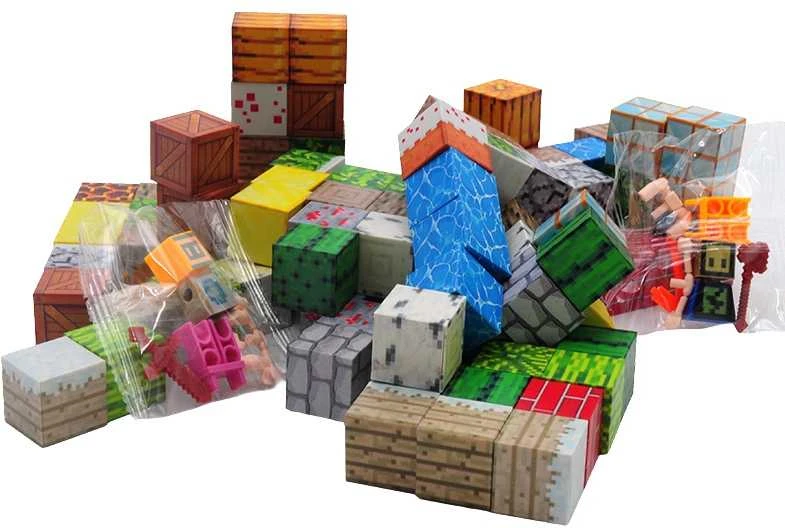 Magnetiniai Minecraft blokeliai, 100 vnt.