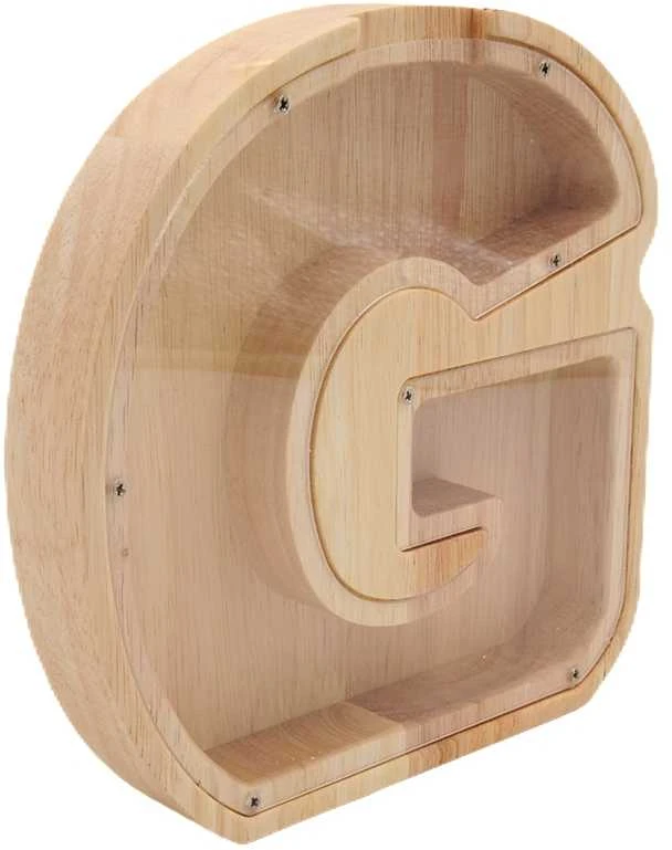 Medinė taupyklė "Raidė-G", 18 cm