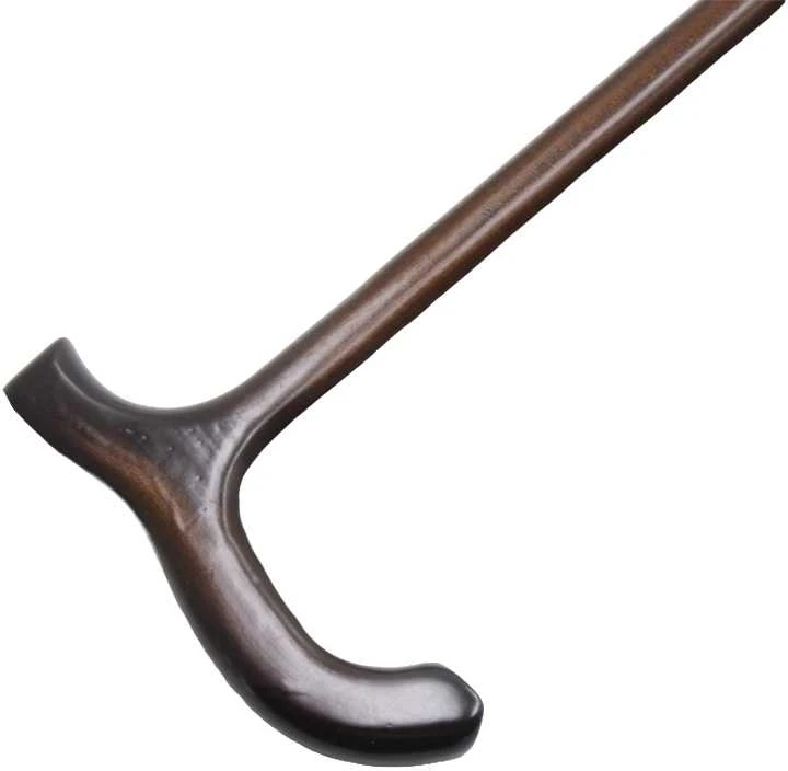 Medinė vaikščiojimo lazda, 90 cm - Tamsiai ruda