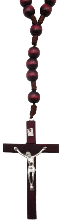 Medinis rožančius (rožinis), 67 cm