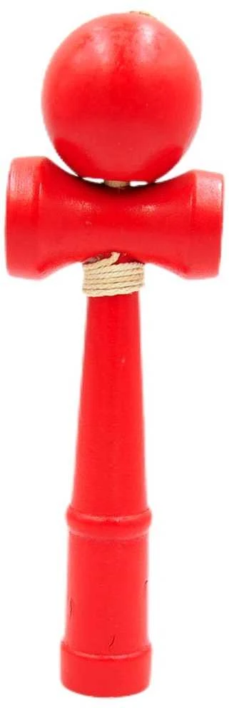 Medinis žaislas kendama, 28 cm - Raudona