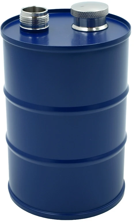 Mėlyna statinės formos metalinė gertuvė, 600 ml