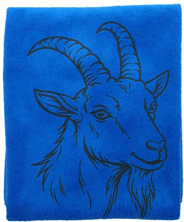 Mėlynas mikrofibros rankšluostis Ožka, 35x65 cm