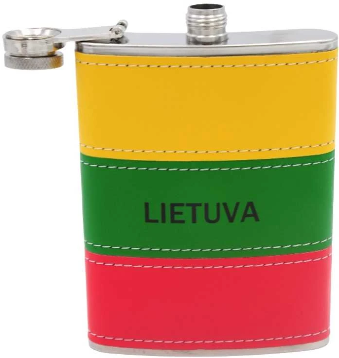 Metalinė gertuvė su trispalve "Lietuva", 227 ml
