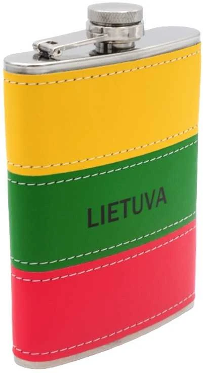 Metalinė gertuvė su trispalve "Lietuva", 227 ml