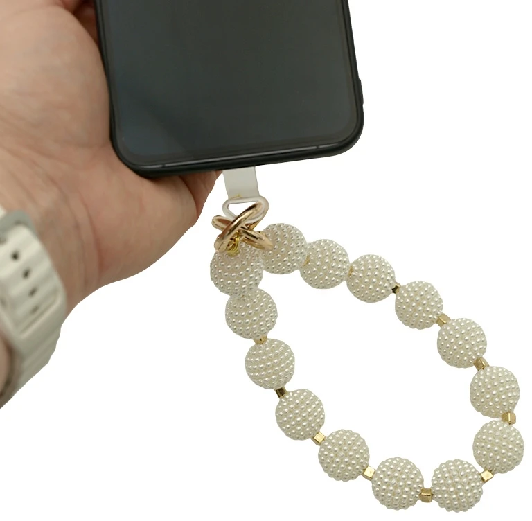 Perlinių karoliukų dirželis telefonui ant riešo, 18 cm