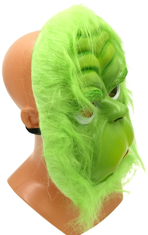 Plastikinė Grinčo kaukė su kailinėmis pirštinėmis