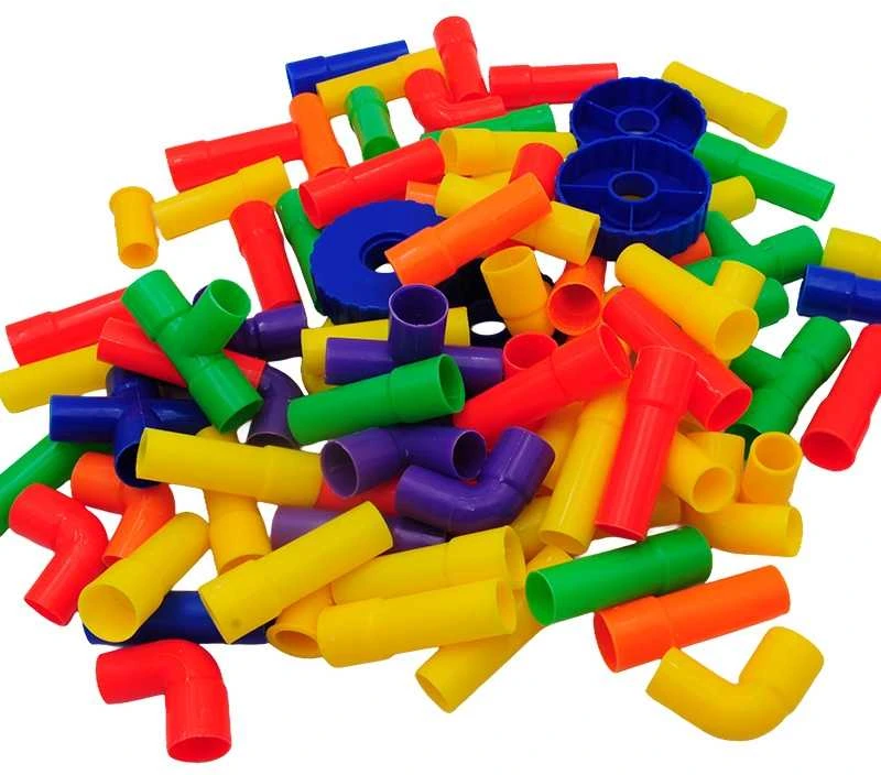 Plastikinių vamzdelių konstruktorius, 87 dalių