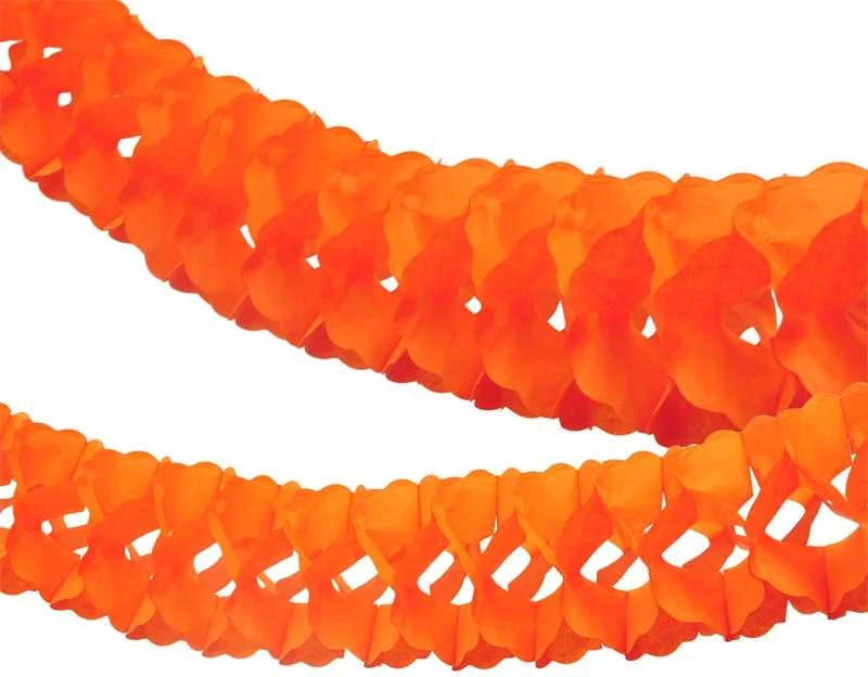 Oranžinė popierinė girlianda, 2,5 m