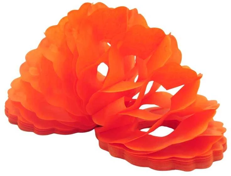 Oranžinė popierinė girlianda, 2,5 m