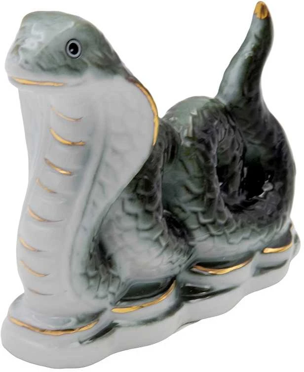 Porcelianinė gyvatės statulėlė, h 9 cm