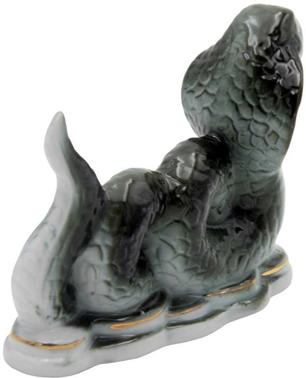 Porcelianinė gyvatės statulėlė, h 9 cm