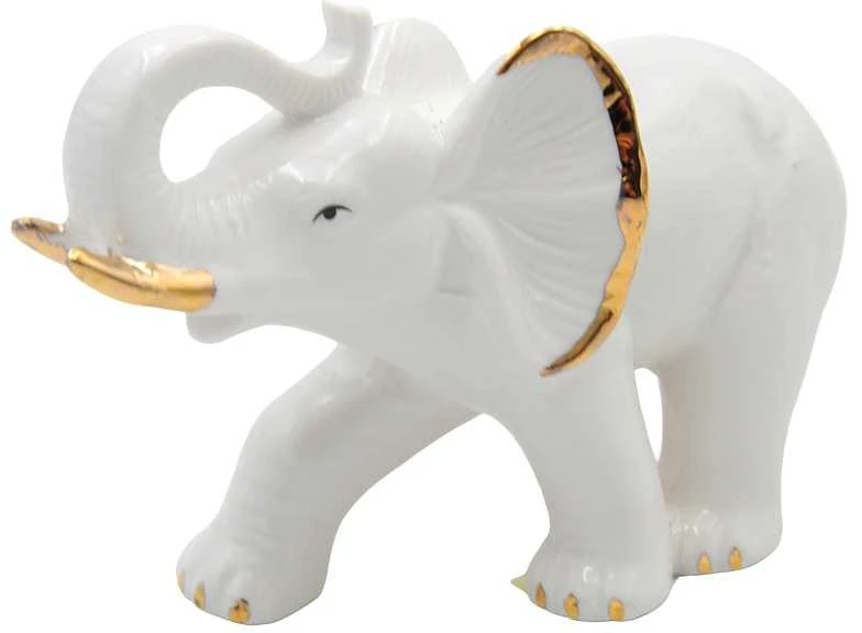 Porcelianinė statulėlė Dramblys, h 10 cm